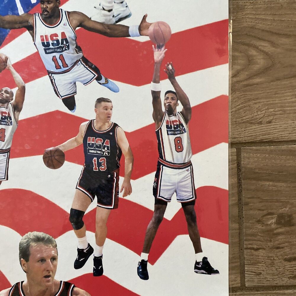 1992 STARLINE MICHAEL JORDAN & AMERICA’S DREAM TEAM OLYMPIC BASKETBALL POSTER - Picture 6 of 12